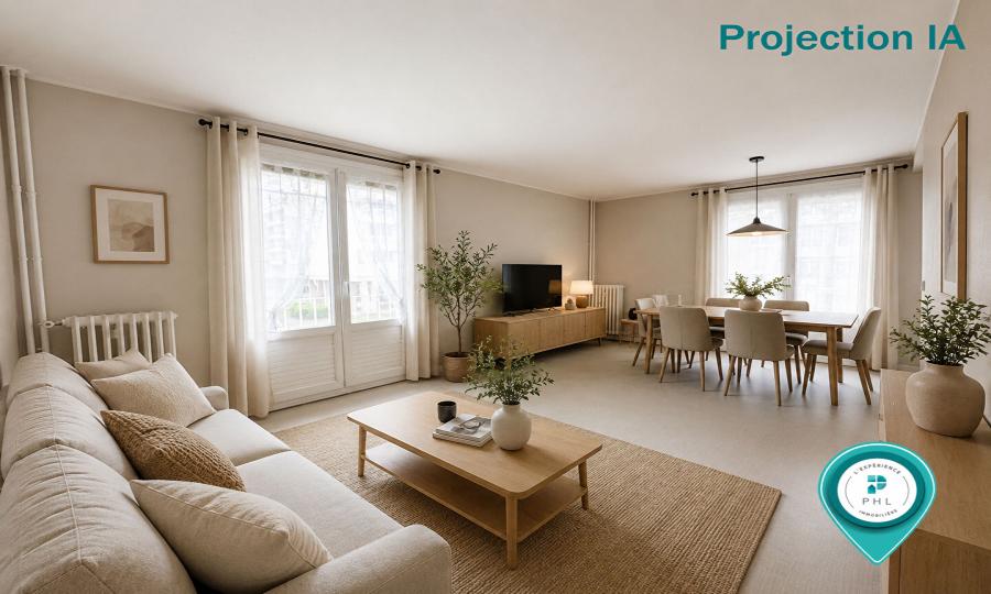 A HEROUVILLE SAINT CLAIR, QUARTIER BELLES PORTES, APPARTEMENT 3 PIECES A RÉNOVER DE 75 M² AVEC CAVE